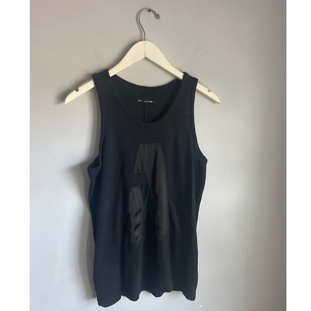 Rag & Bone 100% cotton black tank top size Small Edgy Punk Basic Quiet Luxury